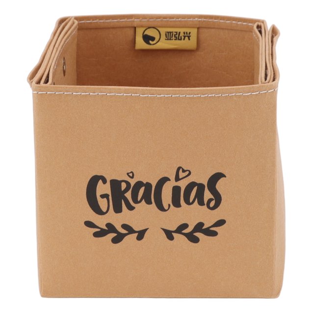 Caja de embalaje, contenedor de almacenamiento de papel, contenedor de papel Kraft plegable de piel de vaca, caja organizadora de papel Kraft, diseño fácil de usar