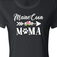 thumbnail image 4 of Inktastic Maine Coon Mama with Flowers and Arrow Women's T-Shirt, 4 of 5