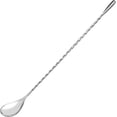 thumbnail image 1 of Cuchara de barra de acero inoxidable de 12 pulgadas para mezclar cócteles con mango en espiral plateado, 1 of 4
