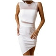 thumbnail image 2 of Tbopshirt Dresses for Women 2025,Spring and Summer Sleeveless Solid Coior Round-Neck Casual Hollow Dress, 2 of 5