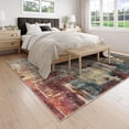 thumbnail image 5 of Moynesa 8'x10' Area Rug for Living Room Machine Washable Rugs Modern Abstract Low Pile Soft Mat Large Indoor Non-Slip Accent Carpet for Dining Room Table Apartment,Red, 5 of 7