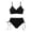 Black*, variant on RUTAYY Women's Bikini Sets Solid Color Swimwear Tankini Summer 2 Piece Swimwear High Waist Bathing Suit Sporty Training Swimsuit