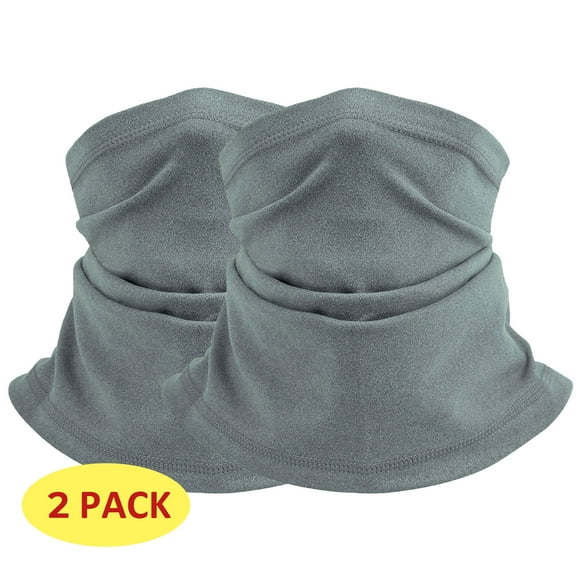 2 Pack Neck Warmer Ski Mask for Men Women Winter Scarf Outdoor Sports Gray