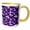 Yellow/White, variant on 3drose, Deep Purple Floating Bubble Hearts Pattern, 11oz Two-tone Red Mug