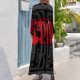 thumbnail image 2 of Vestido largo rojo negro gris caja de madera curvada vestido falda de mujer vestido de mujer, 2 of 4