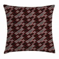 thumbnail image 1 of Red and Black Throw Pillow Cushion Cover, Geometric Rectangle Frames Retro Patterns Polka Dots and Houndstooth, Decorative Square Accent Pillow Case, 24 X 24 Inches, Black White Scarlet, by Ambesonne, 1 of 2