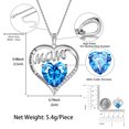 thumbnail image 6 of Juwaliy Mom Necklace Heart March Birthstone Necklace Aquamarine Blue 925 Sterling Silver Pendant Jewelry Women Christmas Birthday Mother's Day Gift, 6 of 10