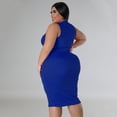 thumbnail image 3 of AURA Women Plus Size Sleeveless Midi Dress Casual Solid Summer Spring Stretch Dress, 3 of 8