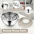 thumbnail image 3 of Vesteel Mixing Bowls with Lids Set of 5, Stainless Steel Prep Bowls with Upgraded Airtight Visible Lid, Metal Nesting Bowl Attach with 3 Graters for Kitchen Grating/ Shredding / Mixing - Khaki, 3 of 8