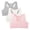 Gray/Pink/White, variant on Girls' Cotton Racerback Training Bras Wireless Bra for Kids 3 Pack(L,Gray/Pink/White)