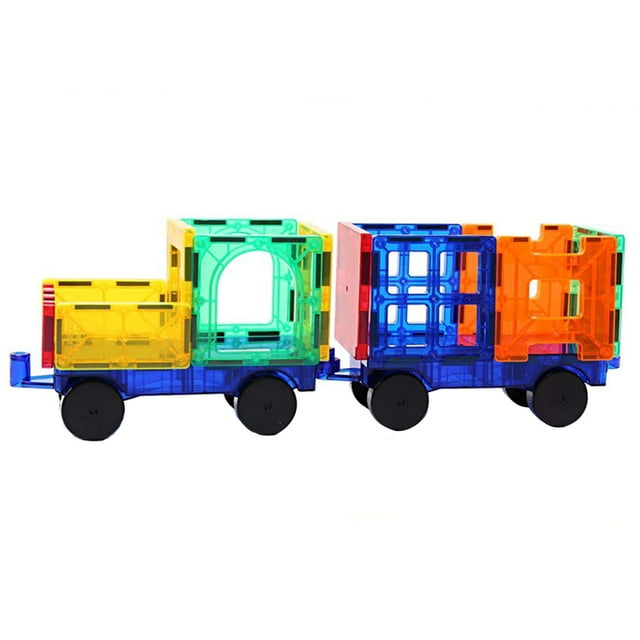 Juego de ruedas de camión de coche magnético, bloques magnéticos, azulejos magnéticos, Juguetes de bloques de construcción para niños y niñas