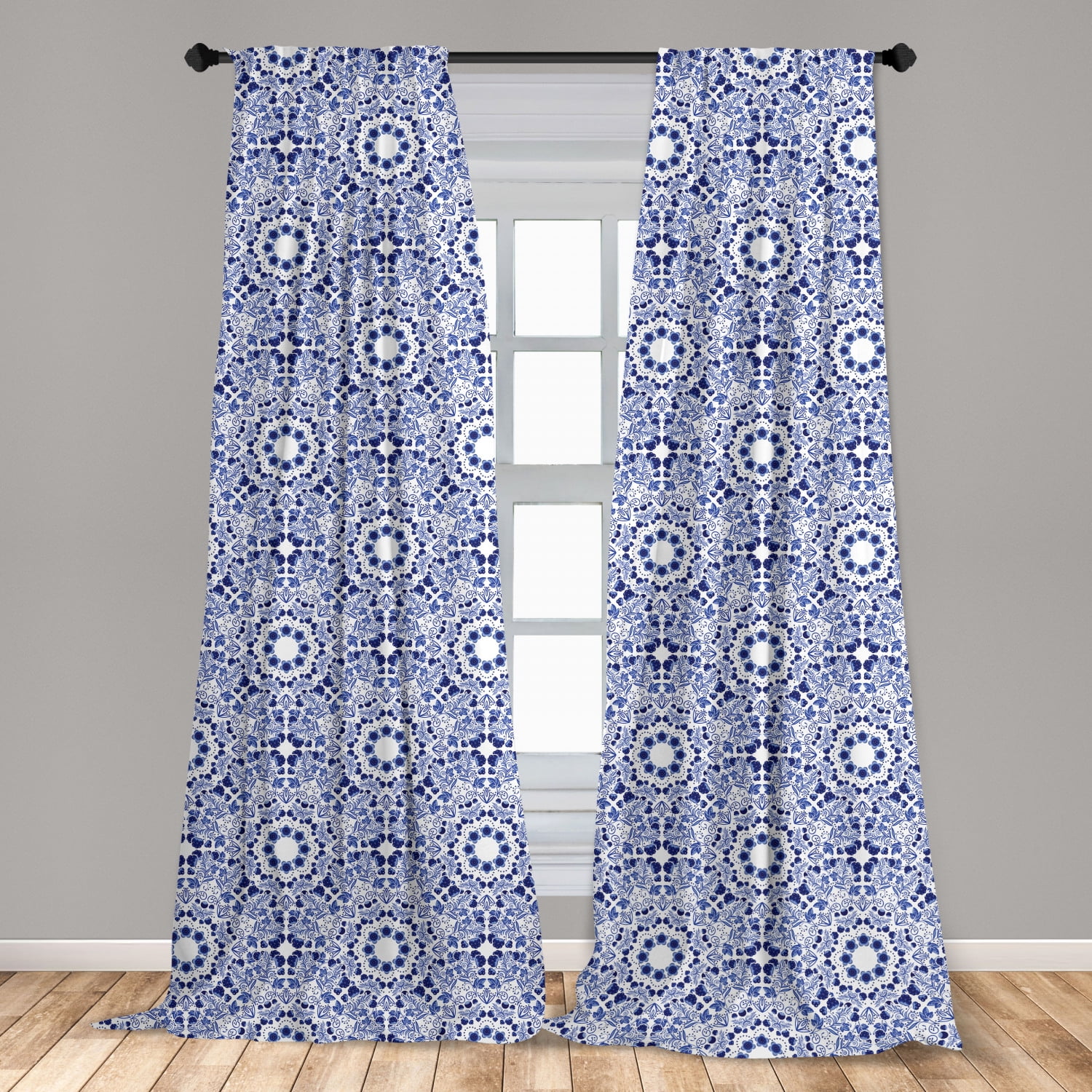 Navy Blue Boho Kitchen Curtain,African Mud,Window Valance,Blackout,Sheer,Decorative,Home Decor,Caffe Curtain,Custom Size,Made to order