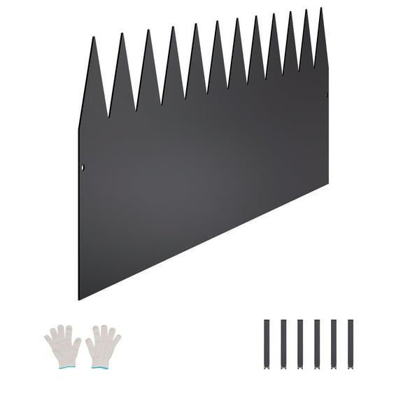 KFFKFF Metal Garden Border, 4 Sets 40 x 12 inches Resilient Steel Landscape Divider, Flexible Lawn Boundary, Robust Pathway Separator, Simple to Set Up, Ideal for Flower Bed and Yard in Black