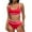 Red 1, variant on FAIWAD Womens 2 Piece Swimsuits Sports Color Block Bikini Sets Removable Bra Pad Full Coverage Bathing Suits for Girls