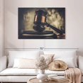 thumbnail image 2 of Elephant Stock Vintage Gavel Wall Art - Horizontal Canvas Wall Art - Living Room Wall Decor - Profession Canvas - Gray And Black Decor - 45" x 30", 2 of 8