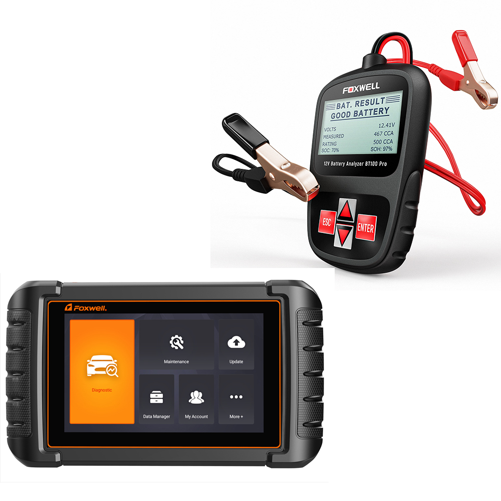 FOXWELL NT809BT Bluetooth BiDirectional Scan Tool with BT100 PRO 12V