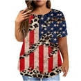 thumbnail image 2 of Fartey T-Shirts du 4 Juillet pour Femmes Grande Taille Patriotiques Rouge Blanc et Bleu T-Shirts Graphiques Coupe Ample Manches Courtes T-Shirts Classiques Col Rond Blouses Hauts Blouses Grande Taille pour Femmes, 2 of 6