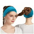 thumbnail image 2 of Fgnfyis Women Headbands for Yoga Elastic Hair Bands Workout Running Sport Non Sweat Hair Wrap for Active Lightweight Sky Blue, 2 of 3