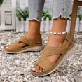 thumbnail image 6 of Daolelai Hollow Thick-Soled Wedge-Heeled Peep-Toe Sandals, 6 of 9