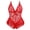 Red, variant on Plus Size Lingerie for Women One Piece Lace Corset Bodysuit Mesh Chemise Sleepwear L-5XL