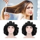 thumbnail image 5 of 2 piezas de gorro para dormir con ala ancha elástica y transpirable de satén para envolver el cabello, color negro, 5 of 12