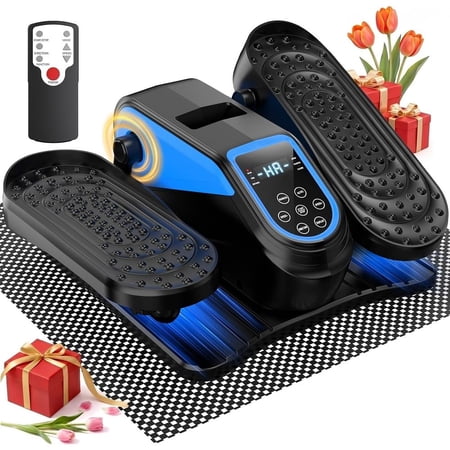 Under Desk Elliptical Mini Electric Leg Exerciser While Sitting for Seniors 023 Low Impact Pedal Exerciser,12 Speeds,Auto&Manual, Remote, LCD Display, Non-Slip Mat, Compact,Quiet for Home Office