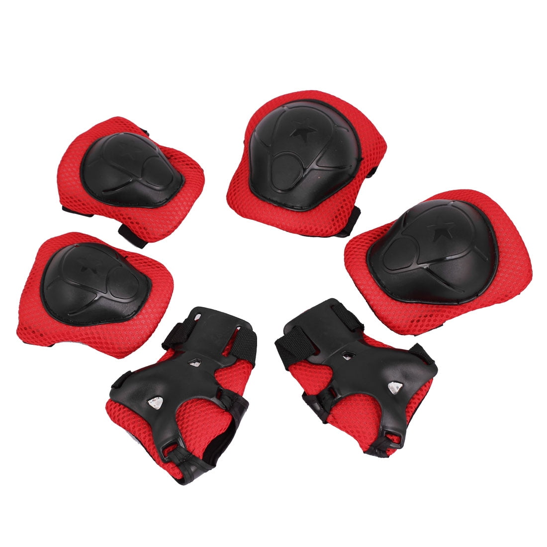 Kids Cycling Bike Protective Pads Set 6pcs also for Scooter/Skateboard use Red 
