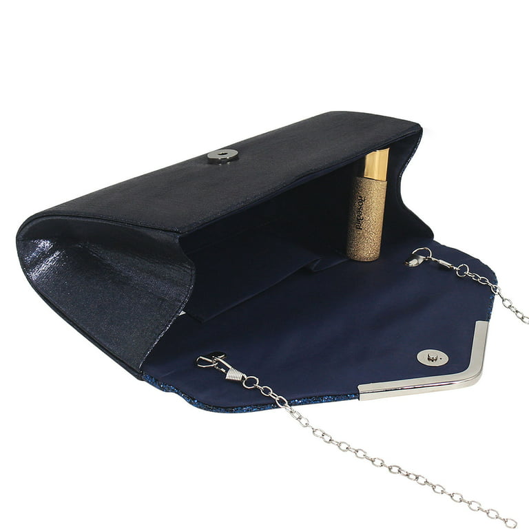 Christian DIOR Gold Patent Leather Evening Clutch Bag Chain Shoulder Purse  Mini