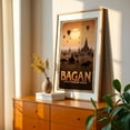 thumbnail image 2 of Bagan Travel Poster: Land of a Thousand Temples - Old Bagan Mandalay Region Myanmar (Burma) Illustration Travel Poster Sunset Vintage Landscape Architecture Oak Framed Wall Art Print 12 x 18 inches, 2 of 59