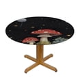 thumbnail image 3 of JEUXUS Mushroom Fitted Tablecloth for Round Table,Pastoral Botanical Floral Table Cover with Elastic Edge Waterproof Table Cloth,Moon Black Back Circle Table Covers for Indoor Outdoor Picnic, 3 of 7