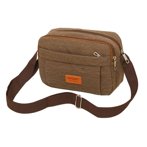 Bolso bandolera pequeño de moda con compartimentos dobles y cremallera