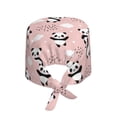 thumbnail image 2 of Kdxio Panda Pattern Turban Hat for Women Men Comfortable Adjustable Cleaning Working Cap with Sweatband, 2 of 8