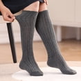 thumbnail image 5 of Hpapadks Toddler Socks School Solid Color Knee High Warm Comfortable Stockings Socks Grey 5-7 Years, 5 of 5