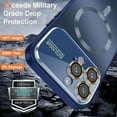 thumbnail image 5 of Dteck Magnetic for iPhone 14 Pro Case with Full Camera Lens Protector, Compatible with MagSafe, Military Grade Drop Protection Scratch Resistant Matte Shockproof Phone Cover for iPhone 14 Pro,Blue, 5 of 7