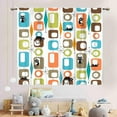 thumbnail image 3 of Mid Century Modern Curtains, Retro Geometric Atomic Abstract Pattern Middle Century 1950s 1960s Bright Window Drapery Treatments for Bedroom Living Room Kitchen Bathroom 2 Panel, 84"x63" Inch, 3 of 5