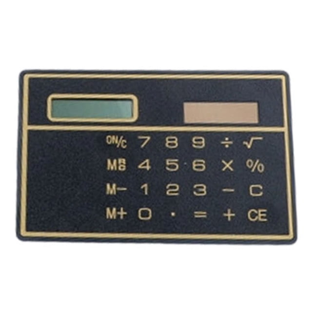 Card Calculator Thin Credit Card Size Solar Calculator Portable 8 Digit Display Lightweight ABS For Home School Use Solar Desk Calculator