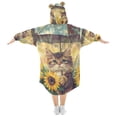 thumbnail image 2 of YAZAOO Kids Wearable Blanket Hoodie Warm and Cozy Sunny Umbrella Paws Flannel Sweatshirt, 2 of 7