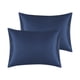 thumbnail image 1 of Juego de fundas de almohada REGALWOVEN de satén de 2 con cierre de sobre rey azul marino, 1 of 6