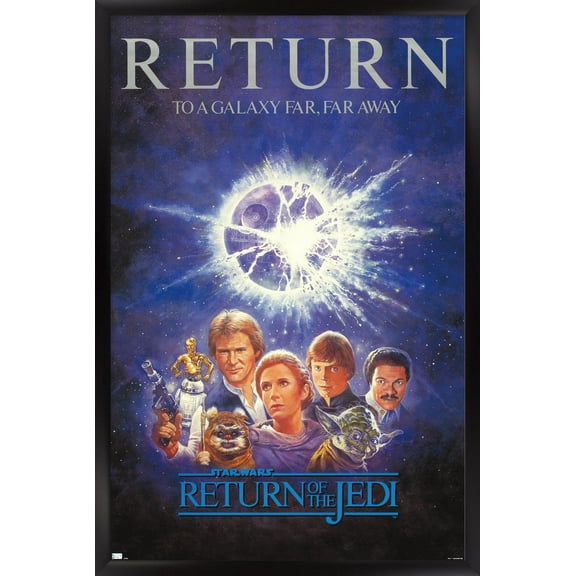 Star Wars: Return of the Jedi - Illustrated One Sheet Wall Poster, 14.725" x 22.375" Framed