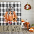 thumbnail image 2 of Shower Curtain 48"W x 72"L Hello Pumpkin Black Fabric Shower Curtains Set with Hooks Water Repellent Bathroom Curtains Machine Washable Bathroom Accessories, 2 of 6