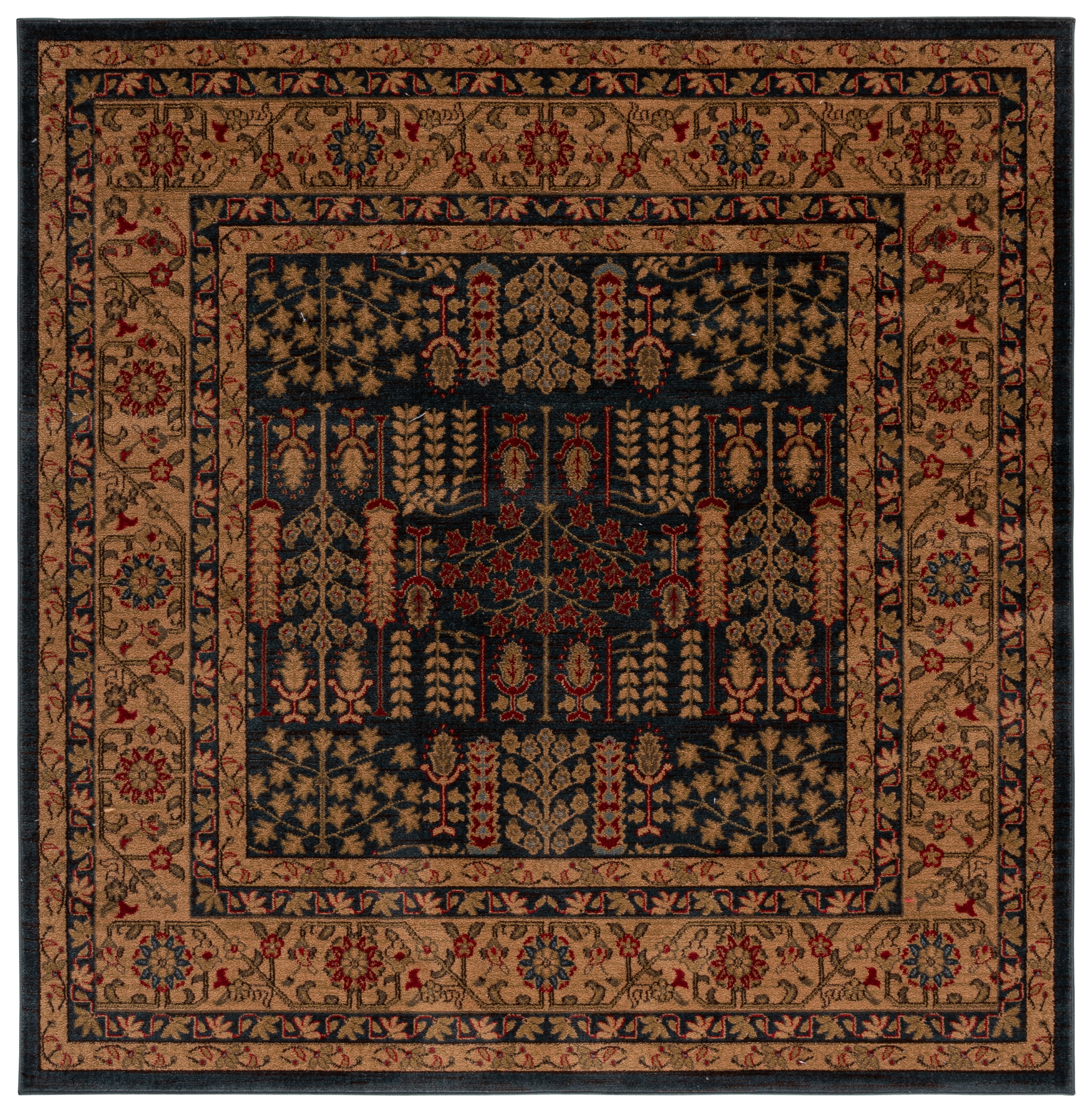 Safavieh Mahal Phylliss Oriental Area Rug, Navy/Natural, 5'1" x 5'1" Square