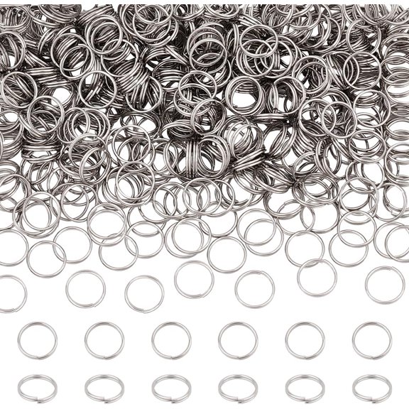 500Pcs 10mm Stainless Steel Split Jump Rings Double Loops Jump Rings Mini Key Rings Small Metal Rings Connectors for DIY Keychains Jewelry Necklaces Bracelets Earrings