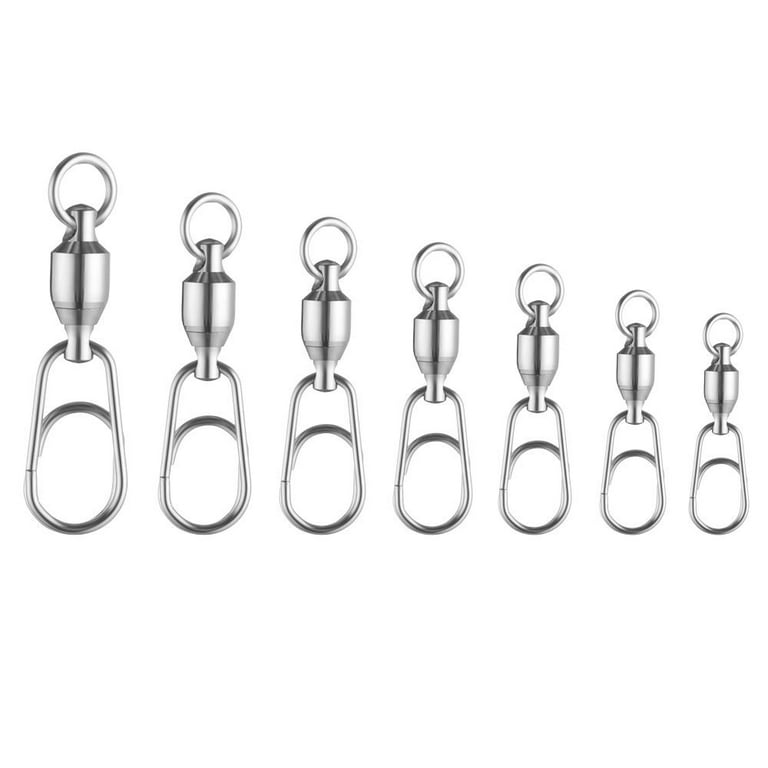 5Pcs/Pack NEW Lure Connecting Ring Fishing Accessories Stainless Steel  Hooked Oval Split Rings Snap Rolling Jig Connector Bearing Swivel 1# 