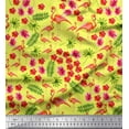 thumbnail image 1 of Soimoi Modal Satin Fabric Leaves,Floral & Flamingo Bird Print Fabric by Yard 42 Inch Wide, 1 of 3