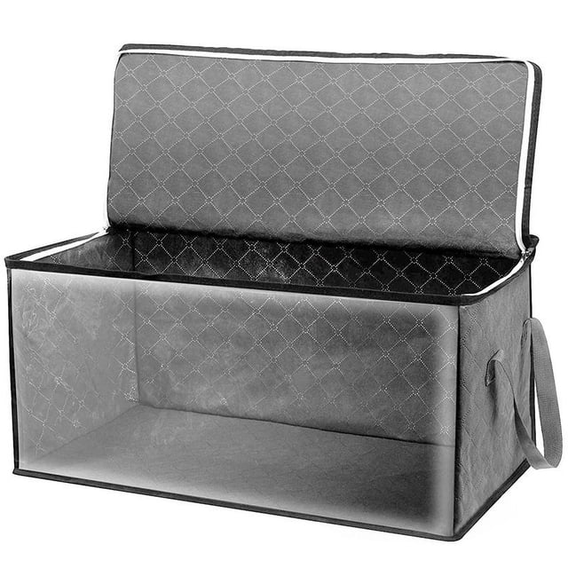 Bolsa de almacenamiento de colcha de ropa no tejida organizadora, caja organizadora de suéter manta plegable 2 piezas