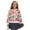Flower Pink Green, variant on COEQINE Girls Long Sleeve Cardigan with Print, Lightweight Polyester Crewneck Button Front Jacket, Soft Machine Washable Top for School and Casual Wear, Ages 5-6, Colorful Color Block