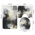 thumbnail image 3 of Gray Black Gold Marble Pattern Bathroom Rugs Sets 3 Piece,Toilet Cover Set,Absorbent Non Slip Bathroom Mats Sets with U-Shaped Contour Rug Toilet Rug Set, 3 of 5
