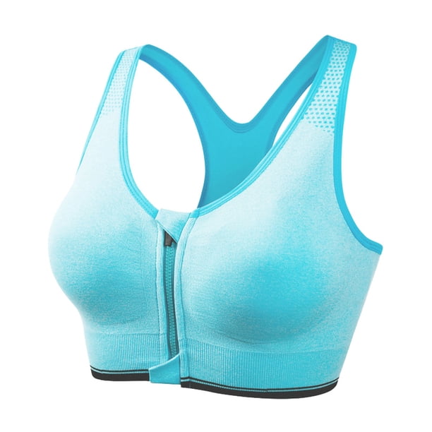 Brasier sin Varillas Mujer Sujetador Deportivo con Cremallera Frontal para Mujer, Top de Yoga para Correr, Transpirable, con Soporte, sin Costuras, Cómodo y para Fitness Extra Grande