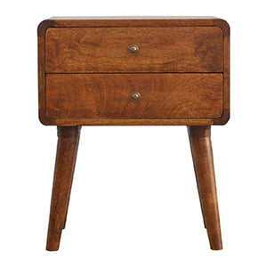 Artisan Furniture Solid Wood Curved Chestnut Nightstand