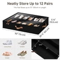 thumbnail image 4 of 2-Pack Under Bed Shoe Organizer for 24 Pairs with 18 Travel Bags & 1 Washing Bag, Large Storage Containers with Clear Lid & Adjustable Dividers, 4 of 8